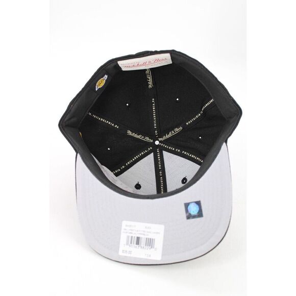 Mitchell & Ness  NBA LA Lakers Fitted Size 8 Flatbill Hat 3D Logo Black Cap NWT - Picture 7 of 10